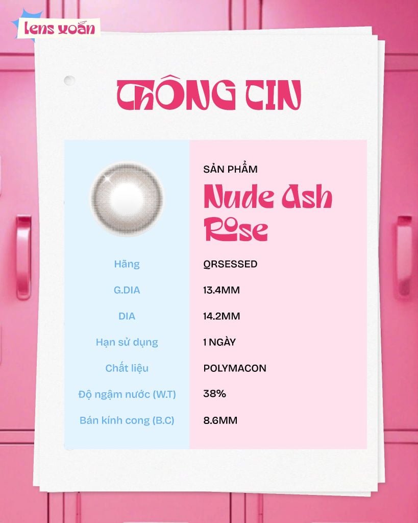 Bảng thông tin sản phẩm Nude Ash Rose của QRSESSED