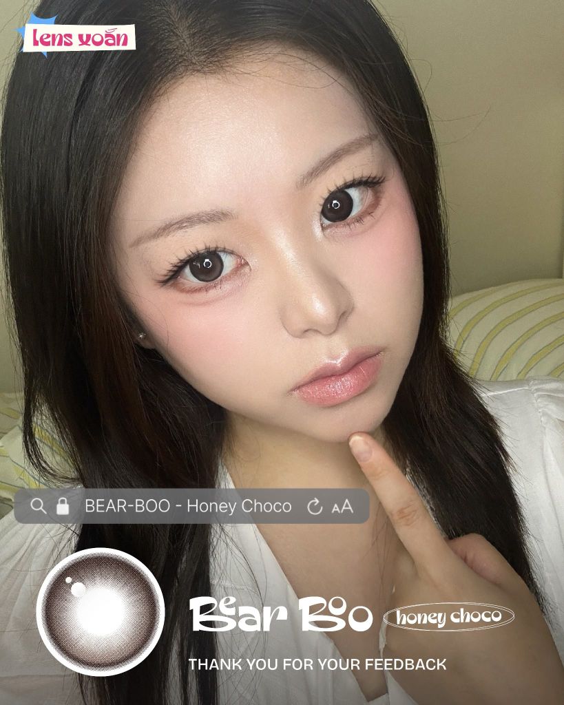 Ảnh feedback Bear Boo Honey Choco cùng eyeliner và má hồng
