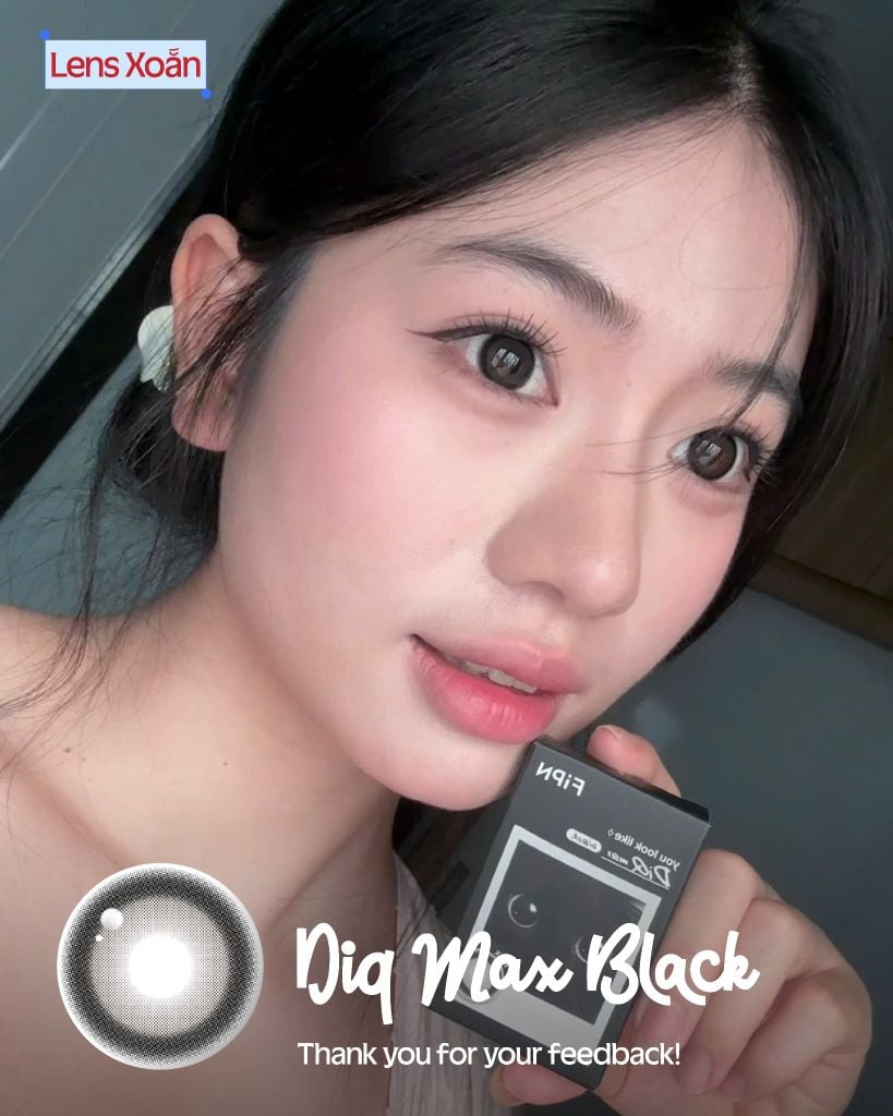 DIQ Max Black - Lens đen búp bê giãn lớn