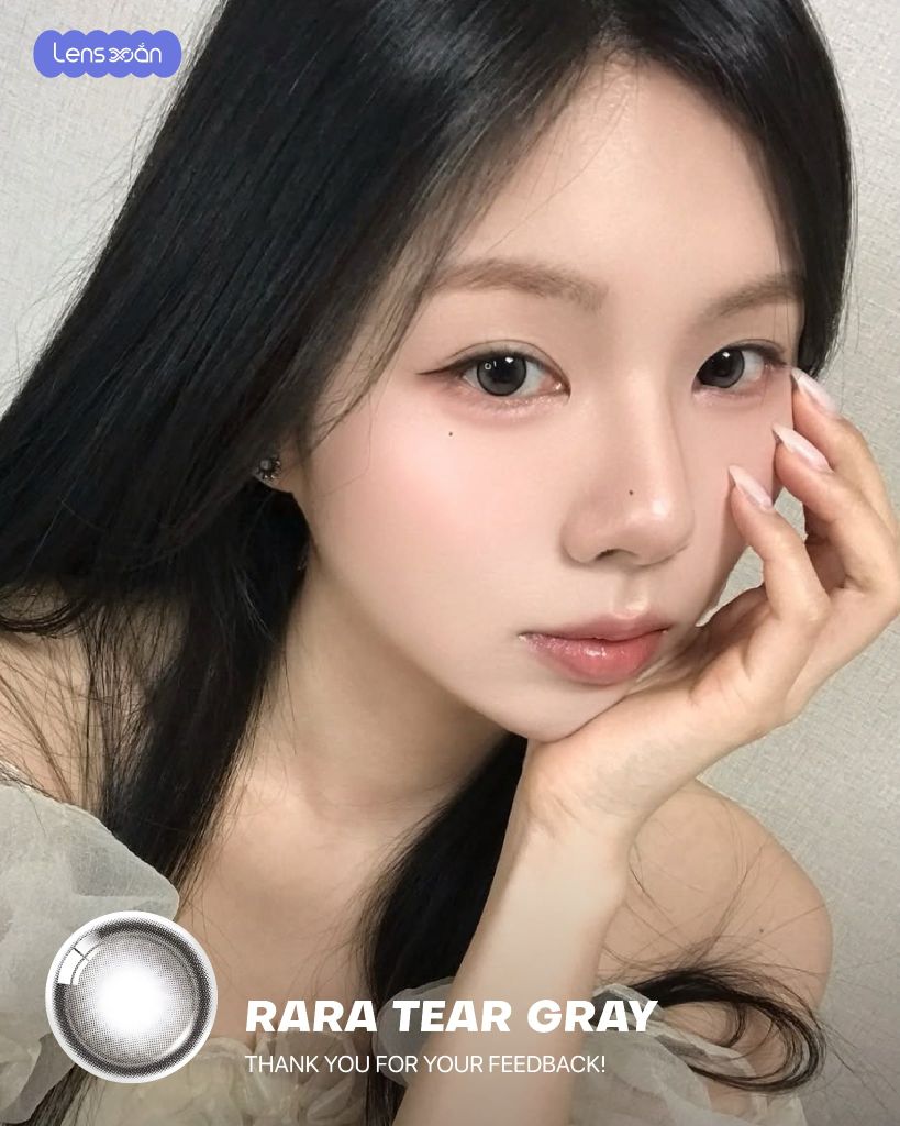 rara tear gray lens xam khoi highlight doi xung olens 6 thang