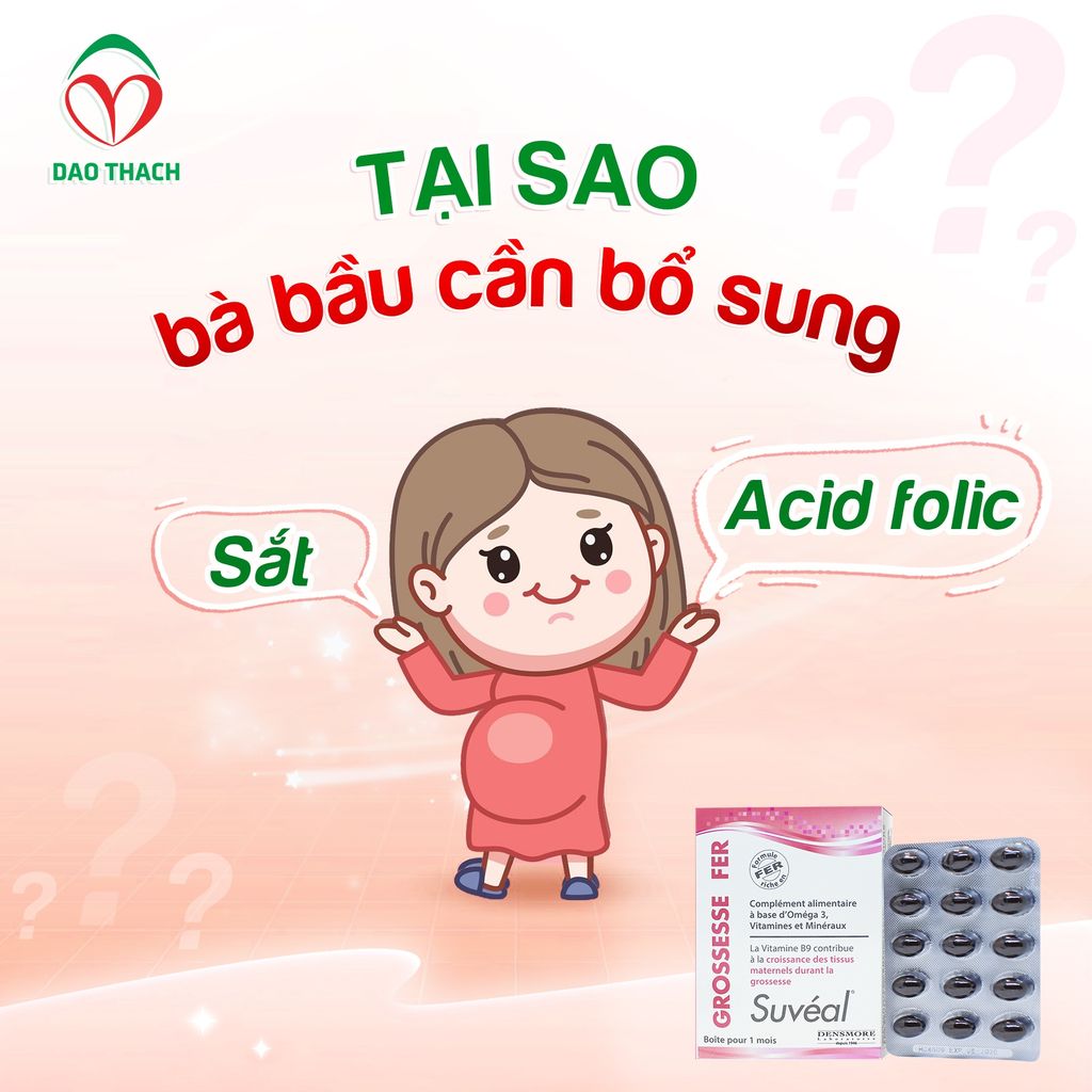 TẠI SAO BÀ BẦU CẦN BỔ SUNG SẮT & ACID FOLIC?