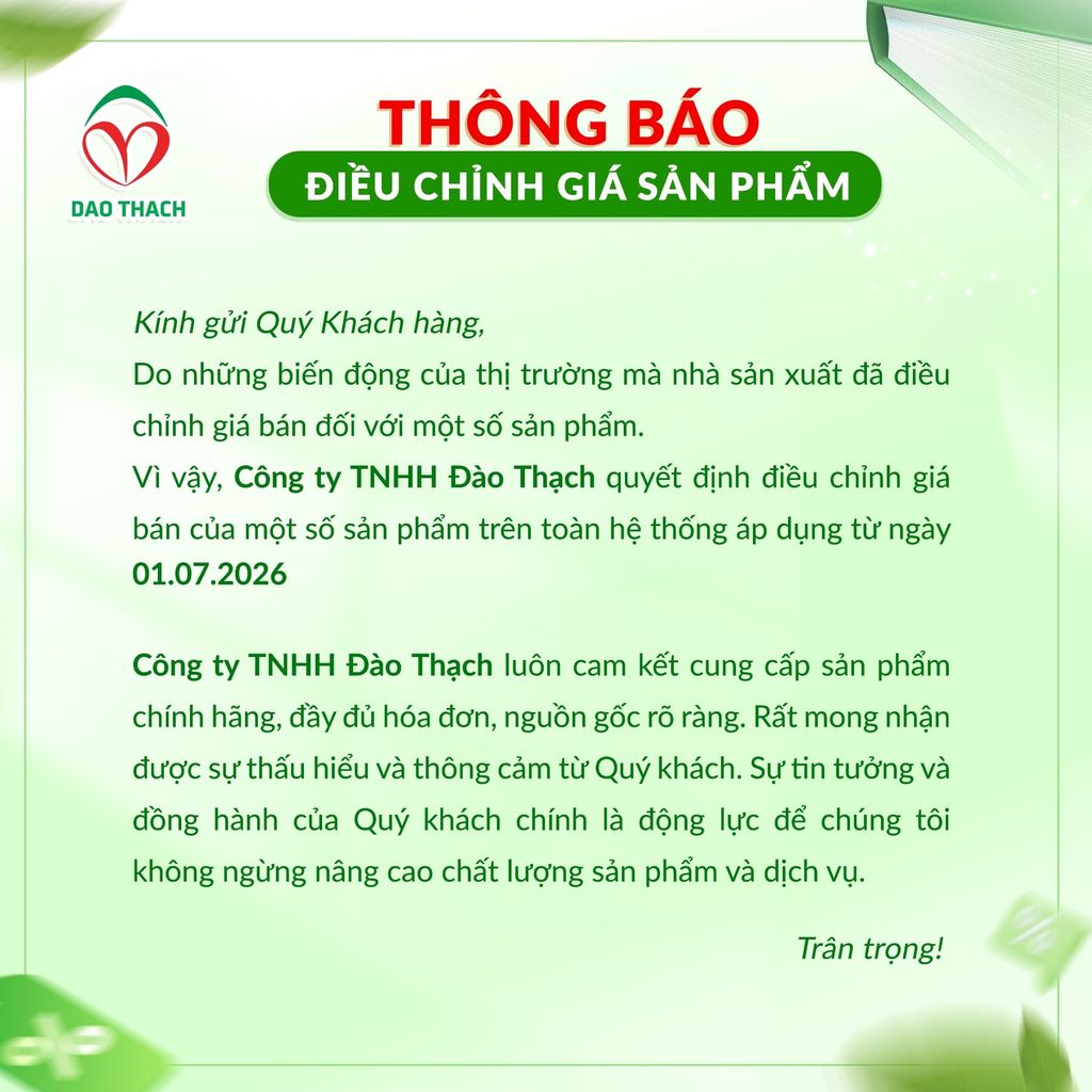 📢 THÔNG BÁO ĐIỀU CHỈNH GIÁ SẢN PHẨM