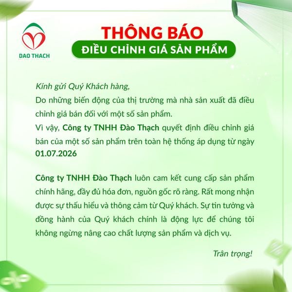 📢 THÔNG BÁO ĐIỀU CHỈNH GIÁ SẢN PHẨM