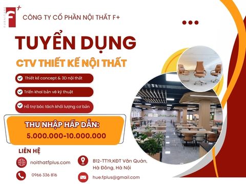 TUYỂN DỤNG CTV THIẾT KẾ NỘI THẤT THÁNG 4,5.2026