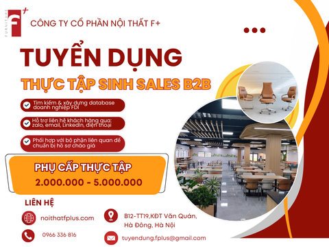 TUYỂN DỤNG THỰC TẬP SINH SALES B2B THÁNG 3.2026
