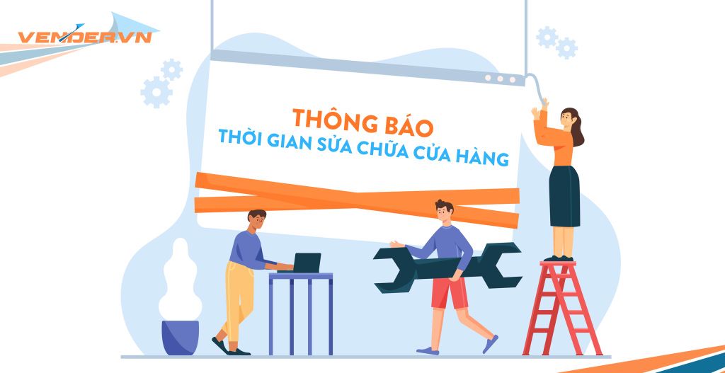 Thông báo thời gian sửa chữa cửa hàng