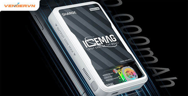Giới thiệu Sạc dự phòng Sharge ICEMAG 20W 10.000mAh có quạt tản nhiệt RGB làm mát tự động