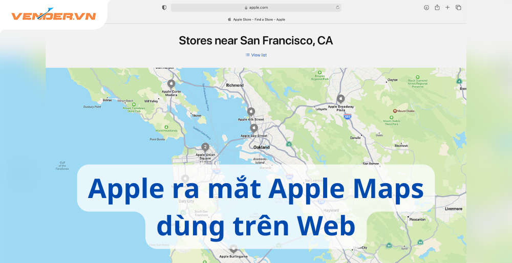 Apple phát hành bản đồ trực tuyến Apple Maps bản web
