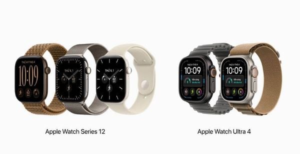 Các phiên bản màu sắc Apple Watch Series 12 và Apple Watch Ultra 4