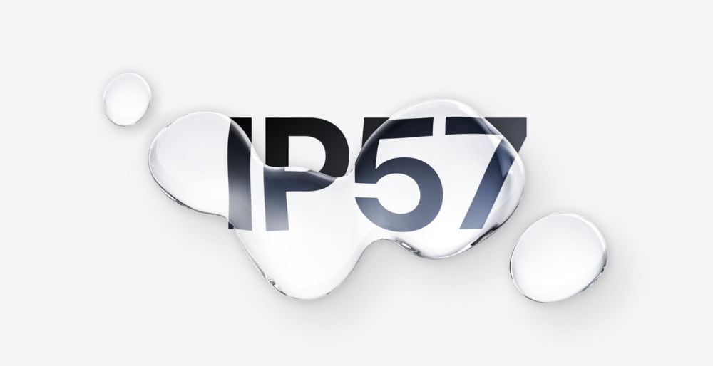 Chống nước chống bụi chuẩn IP57.