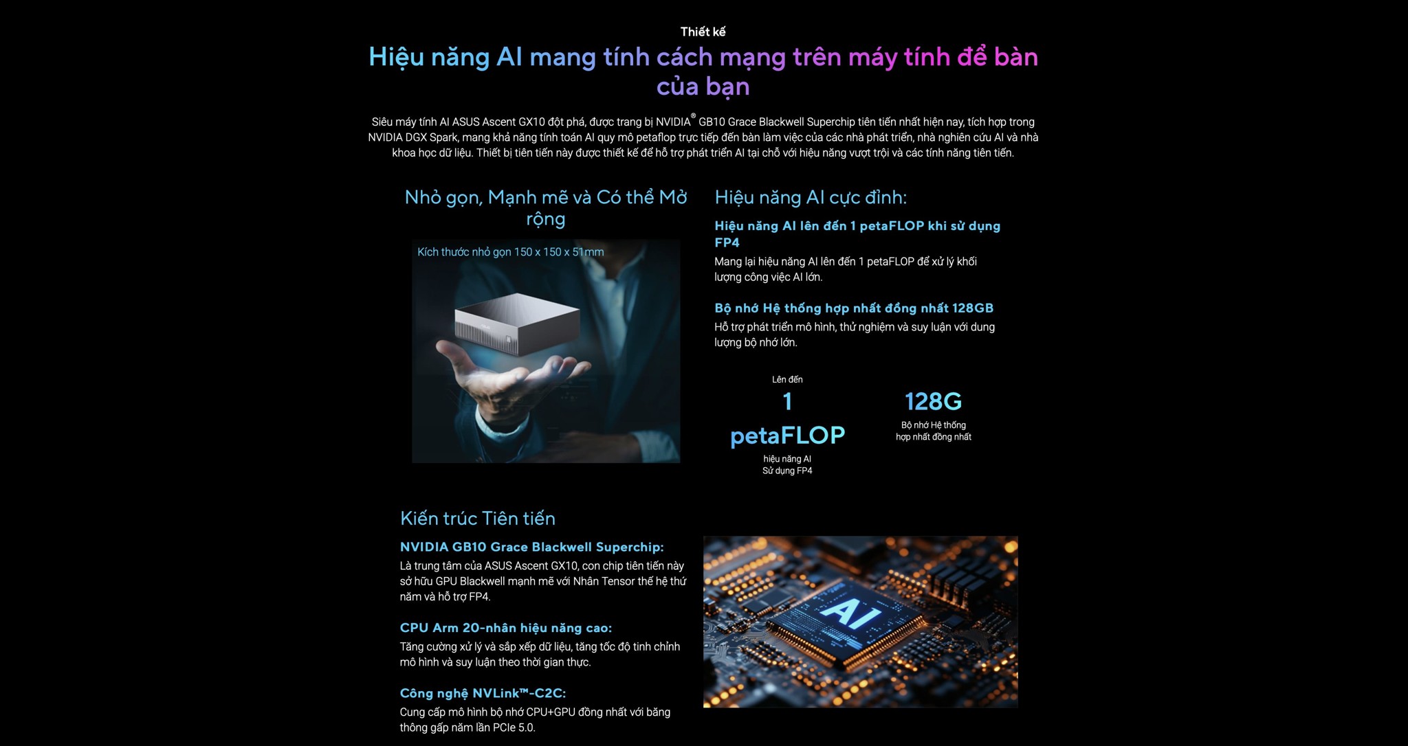 Mua máy tính ASUS mini PC AI ASCENT GX10 giá rẻ