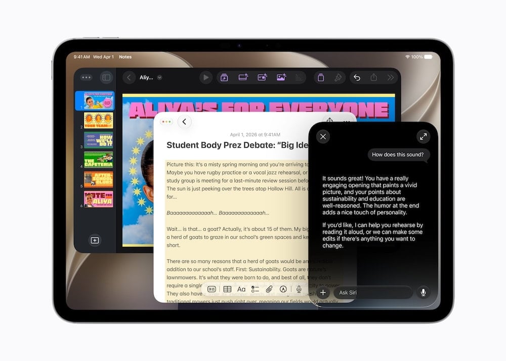 Siri AI trên iPad.