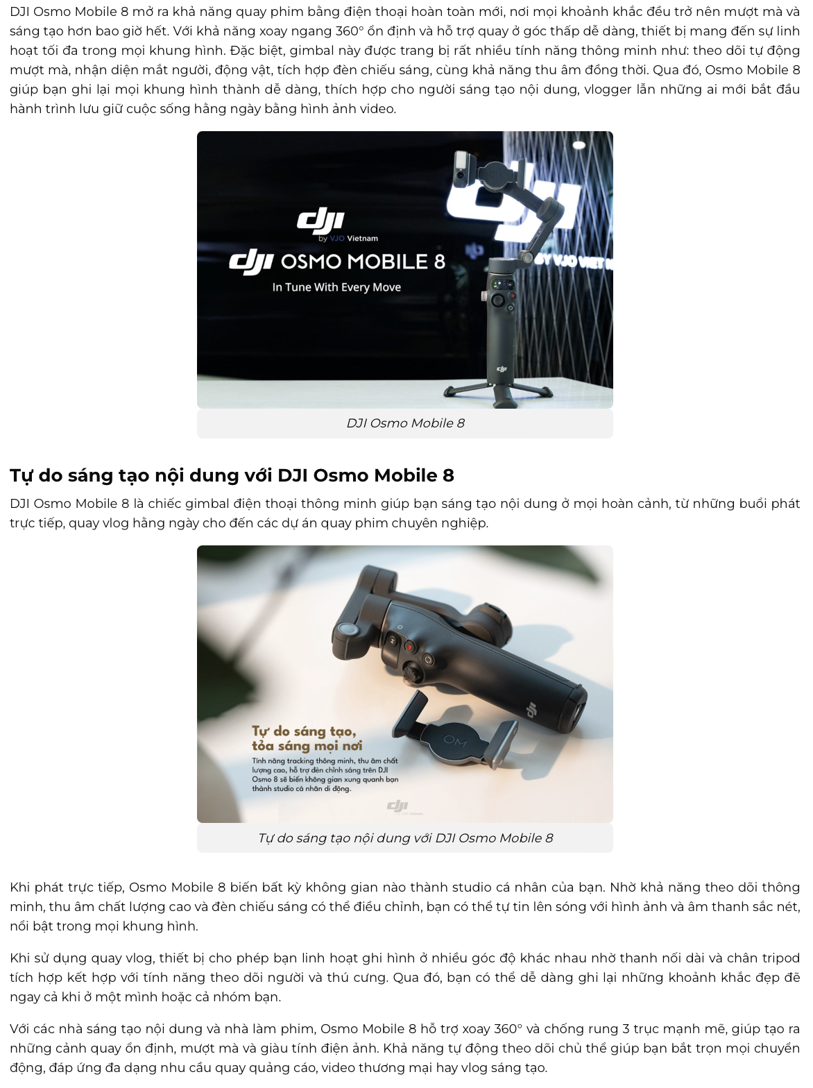 Tự dong sáng tạo nội dung với DJI Osmo Mobile 8
