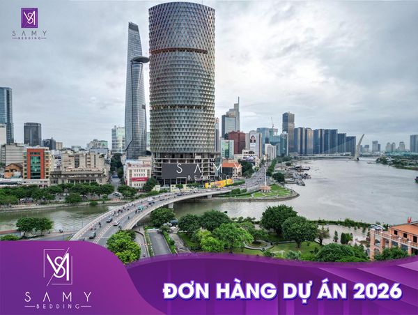 ĐƠN CUNG CẤP GẦN 100 TẤM NỆM SAMY CÙNG TOÀN BỘ CHĂN - DRAP - GỐI - TOPPER - BẢO VỆ NỆM - KHĂN CHO HỆ THỐNG KHÁCH SẠN CAO CẤP TẠI TP. HCM