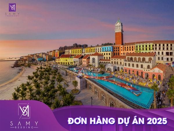 ĐƠN HÀNG CUNG CẤP CHĂN DRAP - GỐI - TOPPER - KHĂN CHO DỰ ÁN KHU NGHỈ DƯỠNG CAO CẤP TẠI TP. PHÚ QUỐC