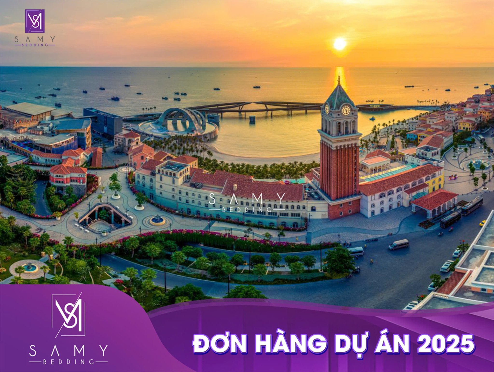 ĐƠN HÀNG CUNG CẤP 120 TẤM NỆM SAMY CÙNG TOÀN BỘ CHĂN DRAP - GỐI - TOPPER - BẢO VỆ NỆM - KHĂN CHO HỆ THỐNG KHU NGHỈ DƯỠNG CAO CẤP TẠI TP. PHÚ QUỐC