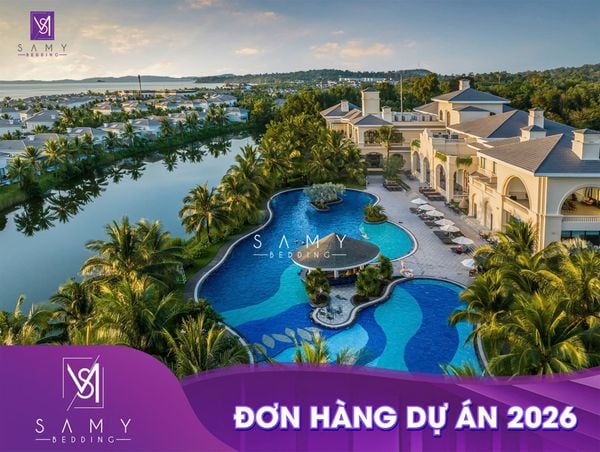 TIẾP TỤC ĐƠN HÀNG DỰ ÁN ĐẦU NĂM 2026 CUNG CẤP NỆM CÙNG TOÀN BỘ CHĂN DRAP - GỐI - TOPPER - TẤM BẢO VỆ NỆM - KHĂN CHO HỆ THỐNG KHU NGHỈ DƯỠNG CAO CẤP TẠI TP. PHÚ QUỐC