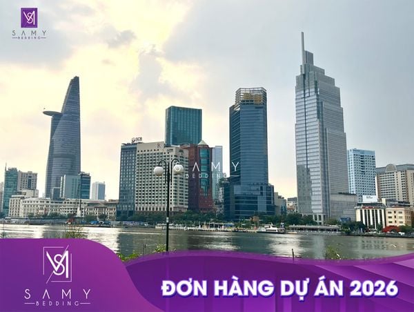 ĐƠN HÀNG CUNG CẤP NỆM SAMY CÙNG CHĂN - DRAP - GỐI - TOPPER - TẤM BẢO VỆ NỆM - KHĂN CHO KHU NGHĨ DƯỠNG CAO CẤP TẠI TP. HCM