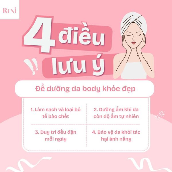 4 ĐIỀU LƯU Ý ĐỂ DƯỠNG DA BODY KHỎE ĐẸP