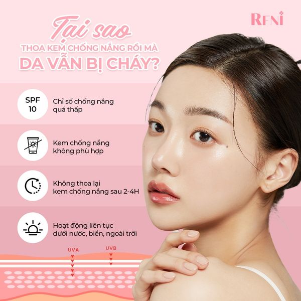 TẠI SAO THOA KEM CHỐNG NẮNG RỒI MÀ DA VẪN BỊ CHÁY?