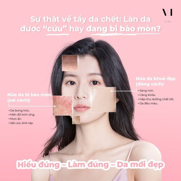 SỰ THẬT VỀ TẨY DA CHẾT: LÀN DA ĐƯỢC “CỨU” HAY ĐANG BỊ BÀO MÒN?