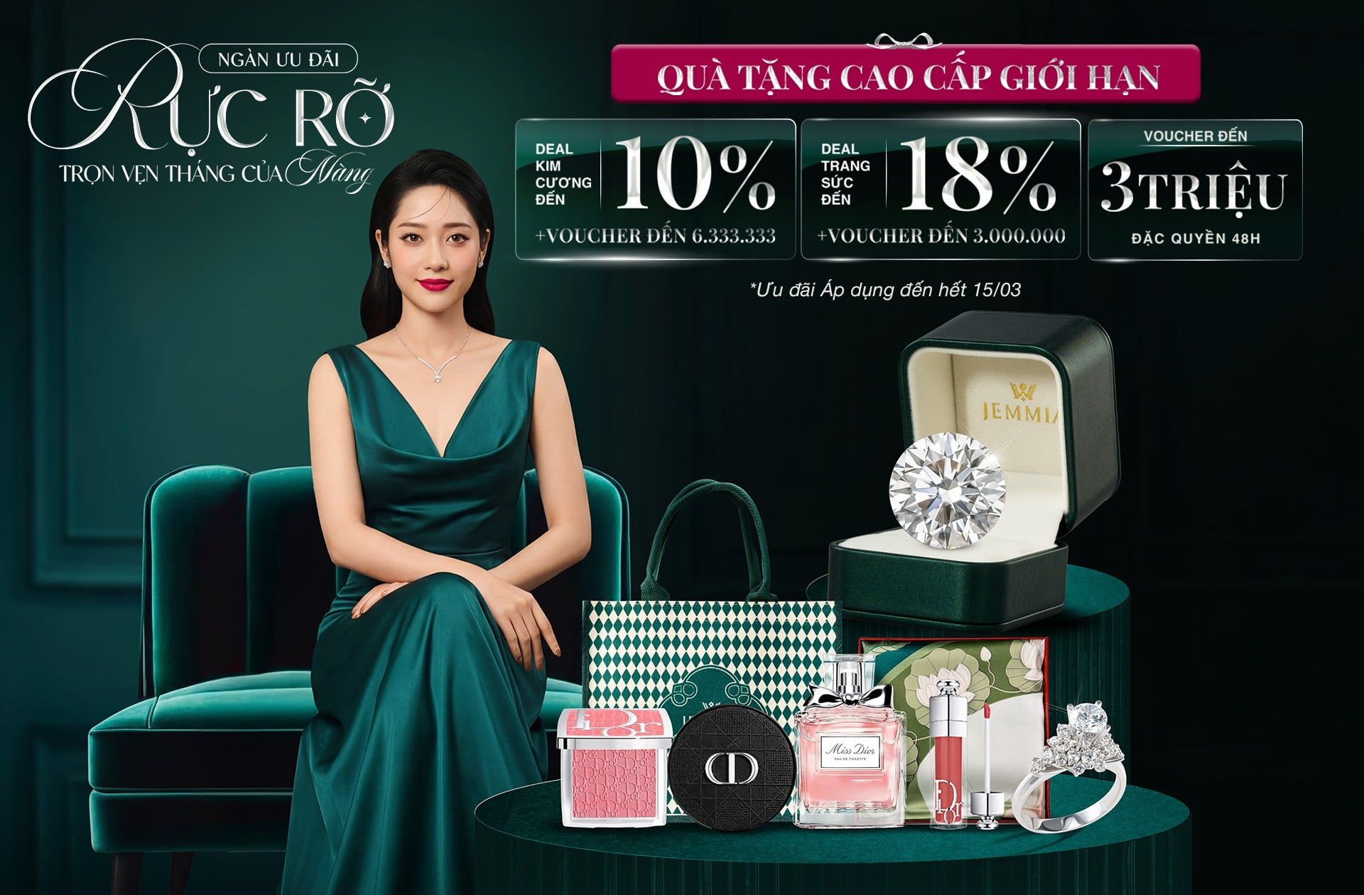 THÁNG BA RẠNG NGỜI TỎA SÁNG CÙNG KIM CƯƠNG JEMMIA