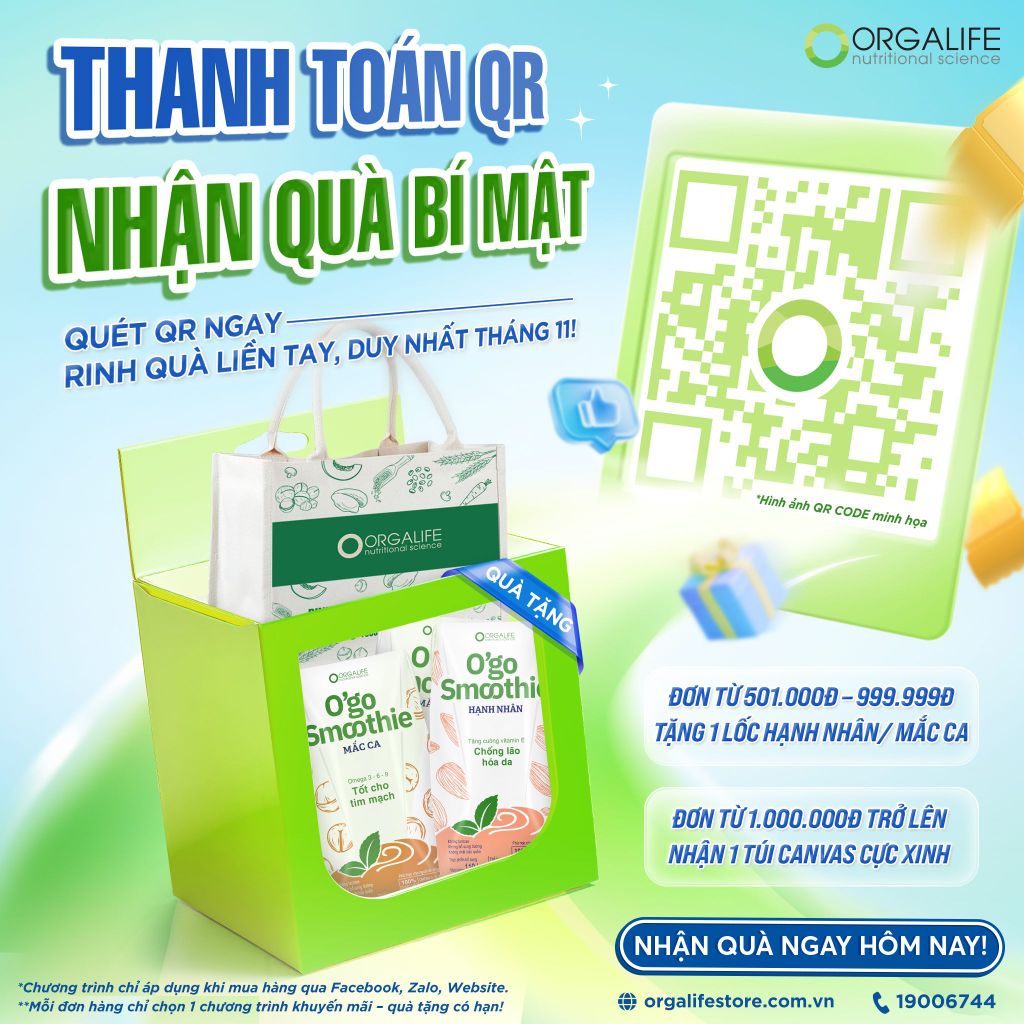 💥 THANH TOÁN QR – BẬT MÍ MÓN QUÀ “ẨN” CỰC XỊN TỪ ORGALIFE! 🎁