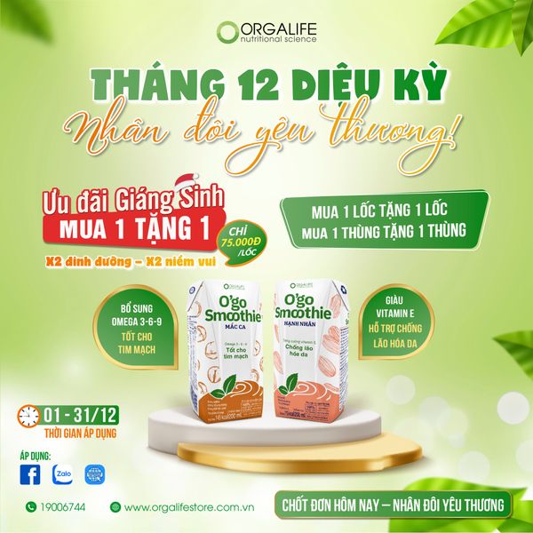 🎄 THÁNG 12 DIỆU KỲ – NHÂN ĐÔI YÊU THƯƠNG CÙNG O’GO SMOOTHIE! ❄️✨