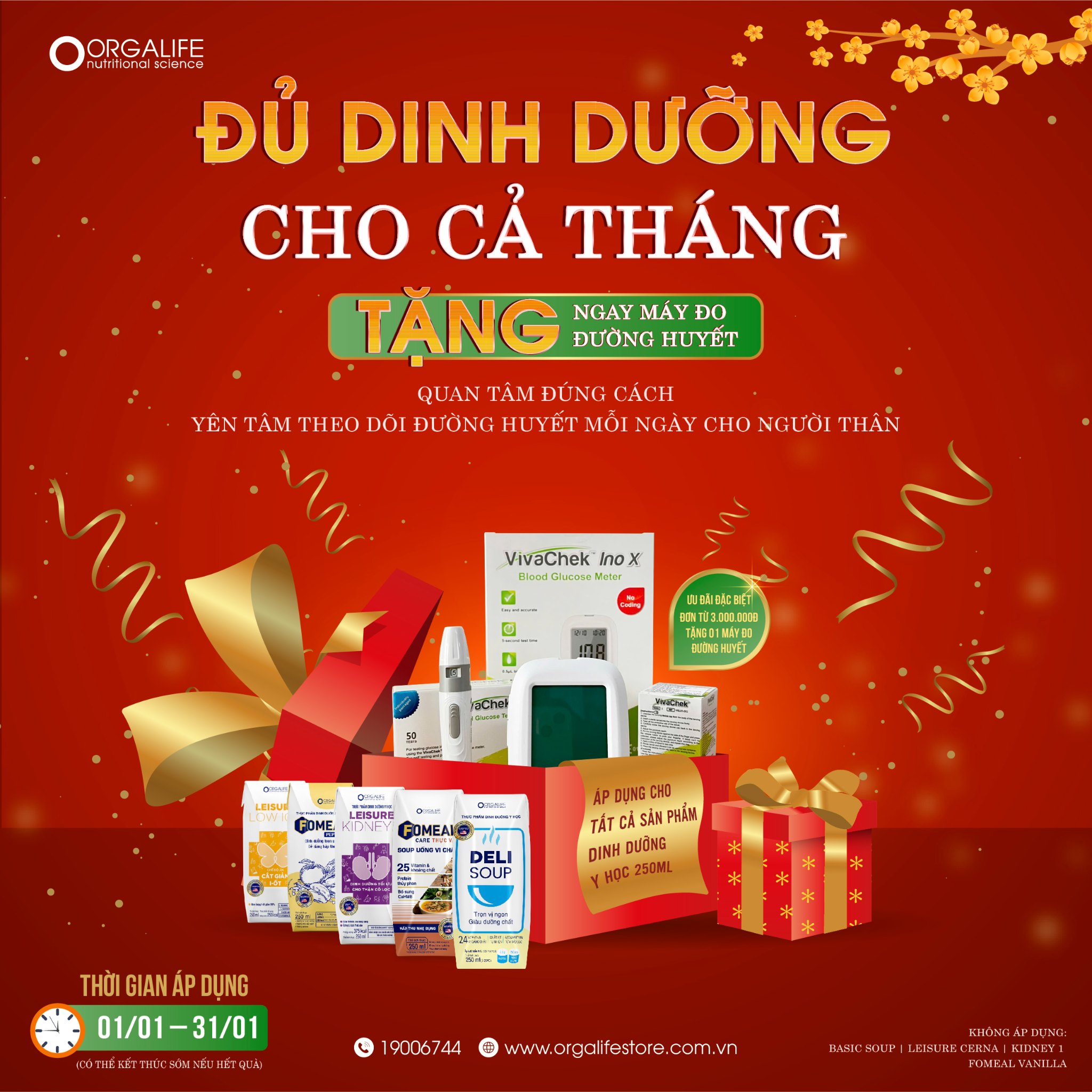 ĐỦ DINH DƯỠNG CHO CẢ THÁNG – TẶNG NGAY MÁY ĐO ĐƯỜNG HUYẾT!