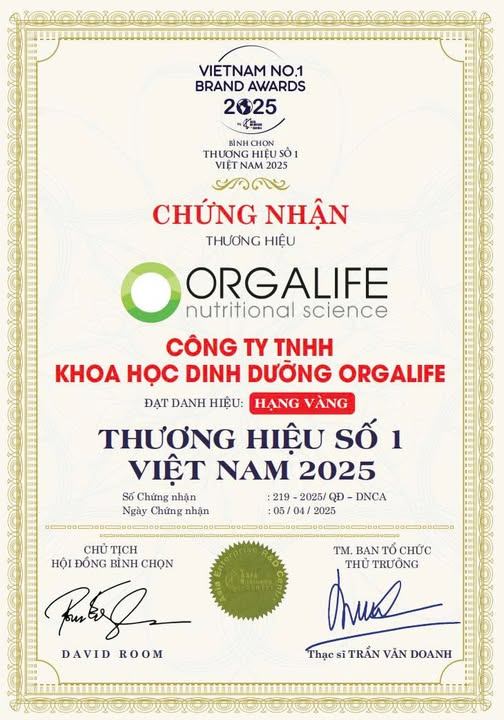 🌟 ORGALIFE – TỰ HÀO THƯƠNG HIỆU SỐ 1 VIỆT NAM 2025 🌟