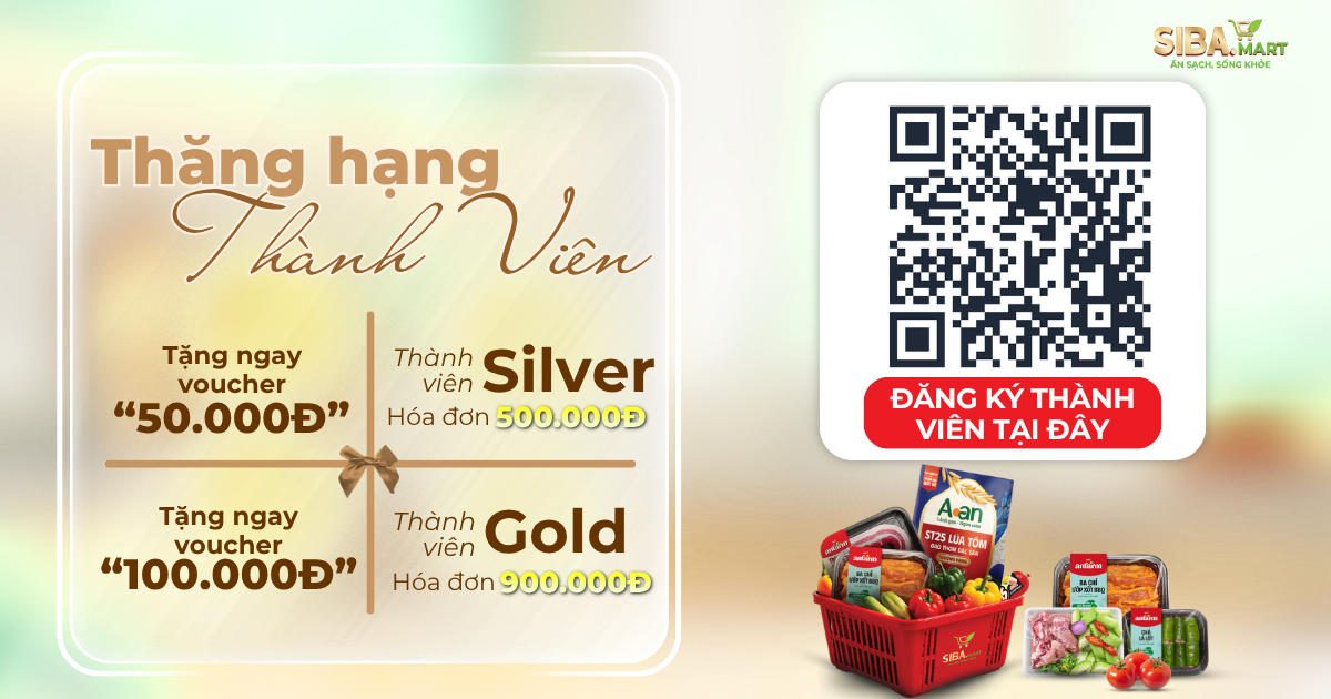 Thăng hạng thành viên SIBA.MART - Nhận voucher đến 100K