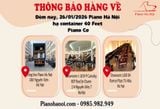 THÔNG BÁO HẠ CONTAINER 40 FEET PIANO CƠ 26/01/2026