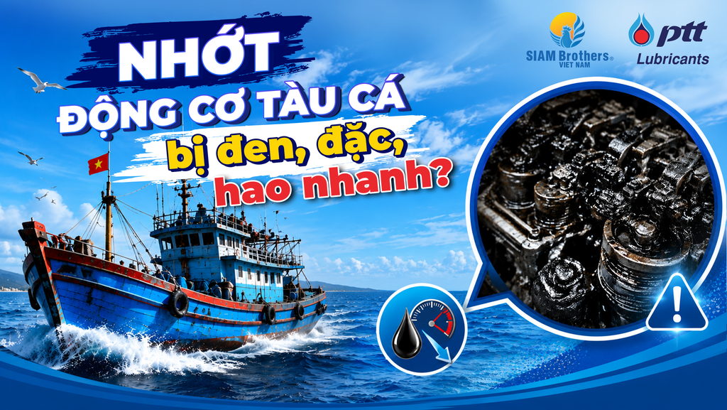 Nguyên nhân nhớt động cơ tàu cá bị đen, đặc, hao nhanh & Giải pháp từ PTT Seatech