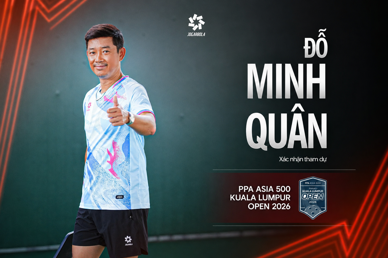 Jogarbola Vortex cùng Đỗ Minh Quân tại giải PPA Malaysia 2026