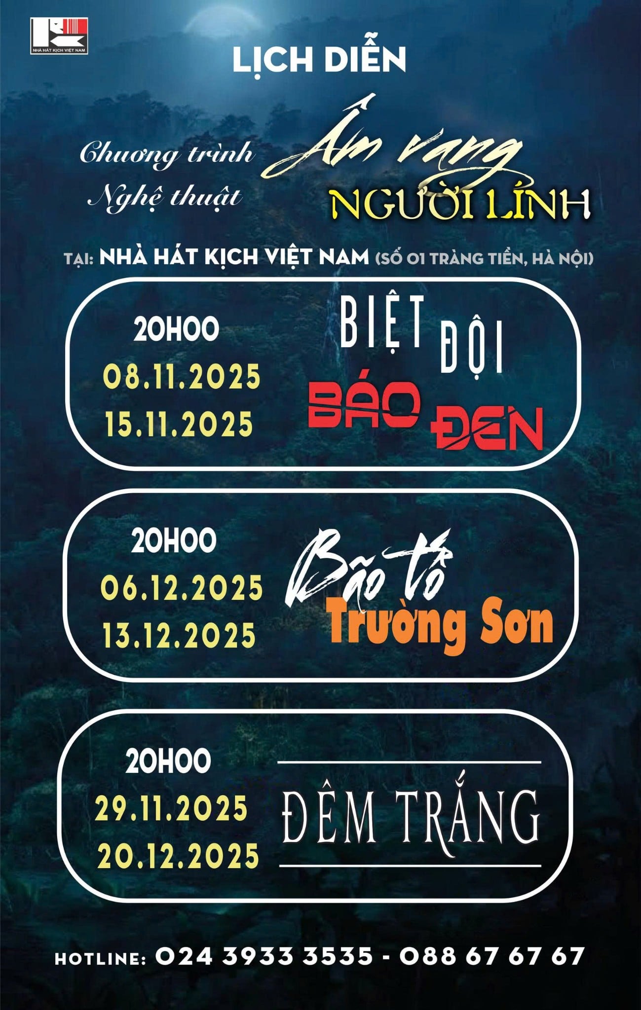 LỊCH DIỄN CHƯƠNG TRÌNH NGHỆ THUẬT 