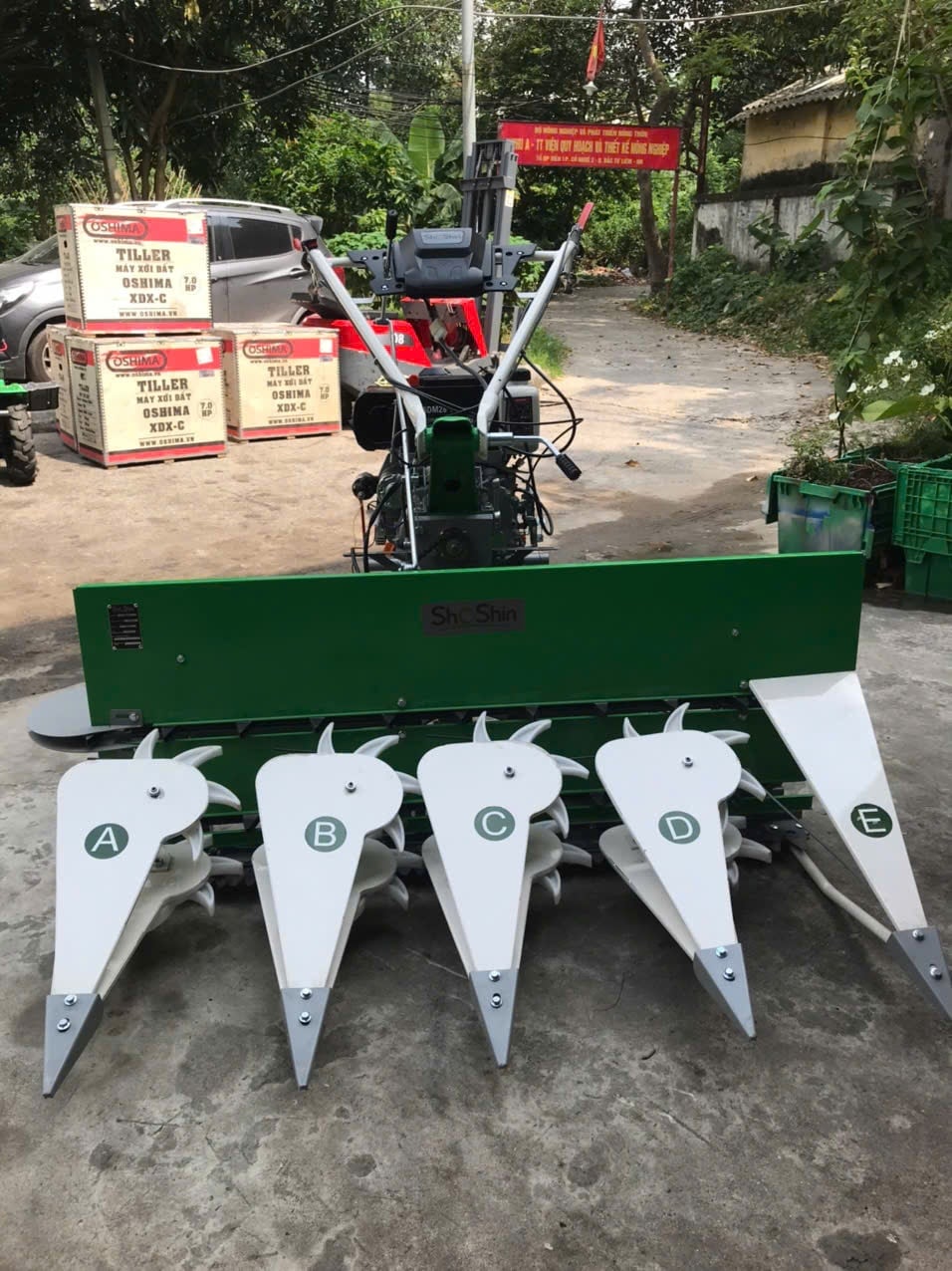 Máy Gặt Lúa Xếp Dãy Chạy Dầu Shoshin 4HGS