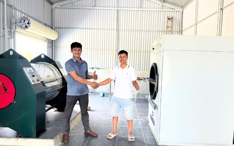 Máy giặt CN 50kg 3 pha, máy sấy CN 50kg 3 pha-điện đến Nghi Xuân, Hà Tĩnh