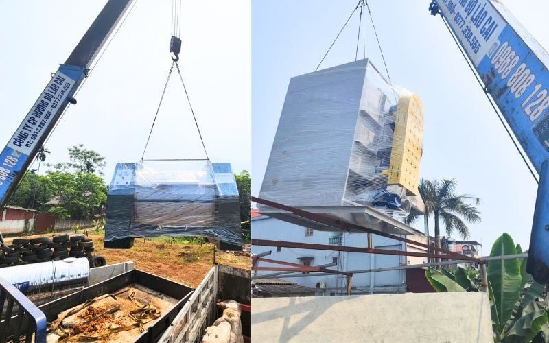 Máy giặt CN 50kg, máy sấy CN 50kg 3 pha- điện tới Bảo Thắng, Lào Cai