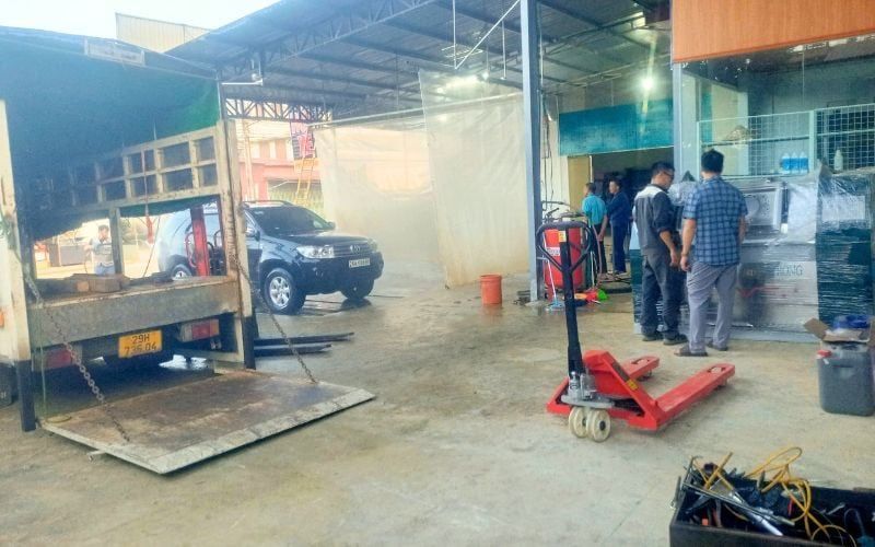 Máy giặt CN 50kg 3 pha chân mềm đến Mộc Châu, Sơn La