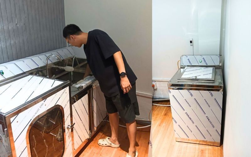 Máy giặt giầy, giặt mũ bảo hiểm tới Cầu Giấy, Hà Nội