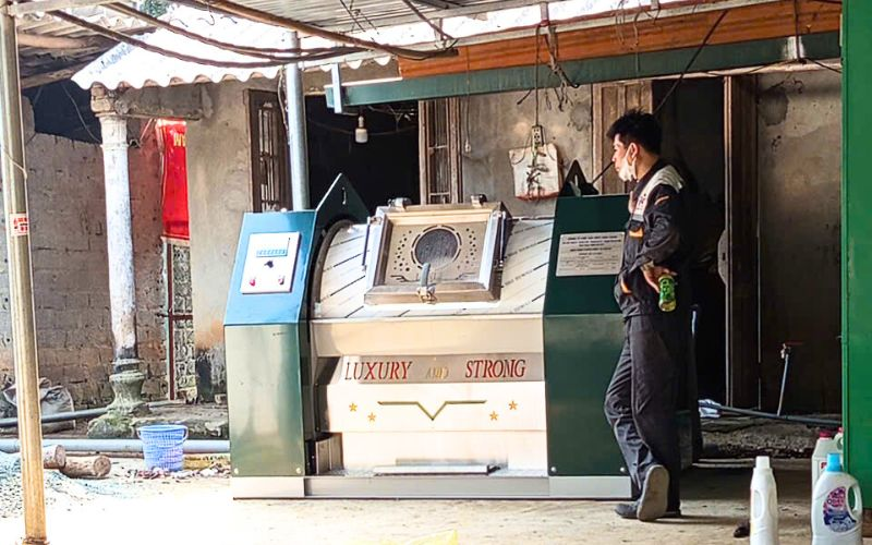 Máy giặt CN 50kg chân mềm tới Quốc Oai, TP Hà Nội