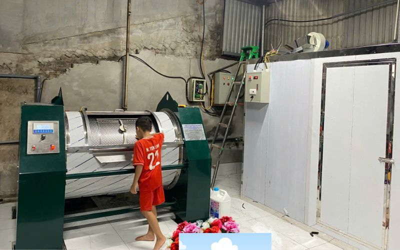 Máy giặt CN 50kg, phòng sấy CN giao tới Đông Anh, Hà Nội