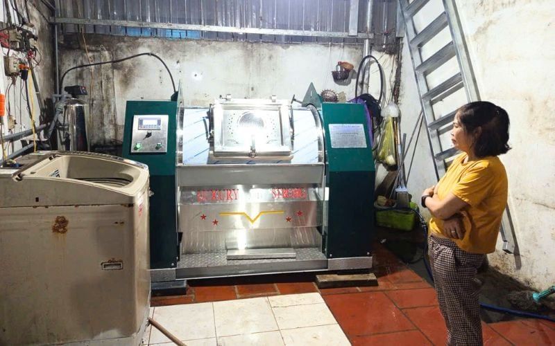 Máy giặt CN 50kg chân mềm tới Đông Anh, Hà Nội