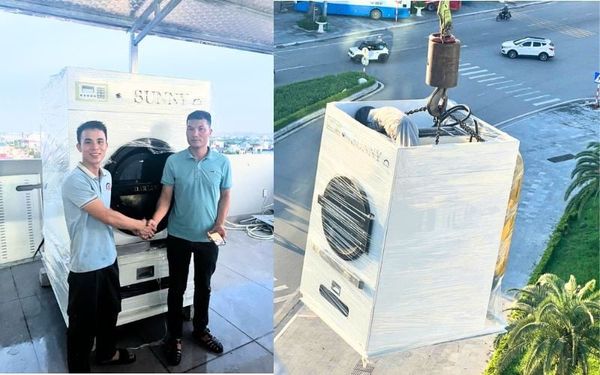 Máy sấy CN 50kg 3 pha- điện tới Móng Cái, Quảng Ninh