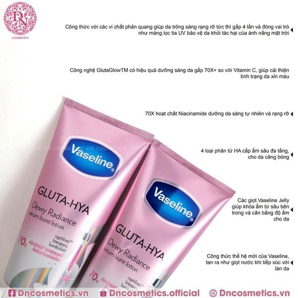 duong the vaseline 70x hong