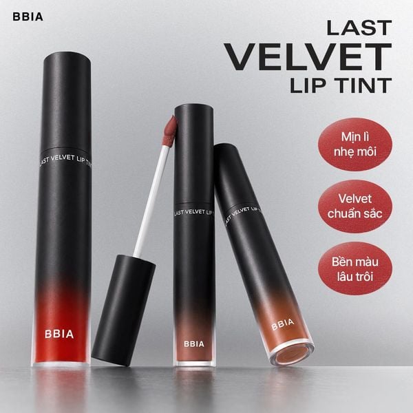 BBIA Last Velvet Lip Tint Black Edition là phiên bản trở lại của dòng son tint lì biểu tượng từ BBIA, được yêu thích nhờ chất son velvet tint lì mịn, màu lên rõ và độ bám tốt. Phiên bản Black Edition giữ lại dáng son thon dài quen thuộc, kết hợp thiết kế full đen hiện đại, cá tính hơn và dễ nhận diện.