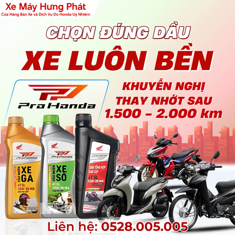 🛠️ BẢO DƯỠNG ĐỊNH KỲ – CHỌN DẦU PRO HONDA CHÍNH HÃNG!