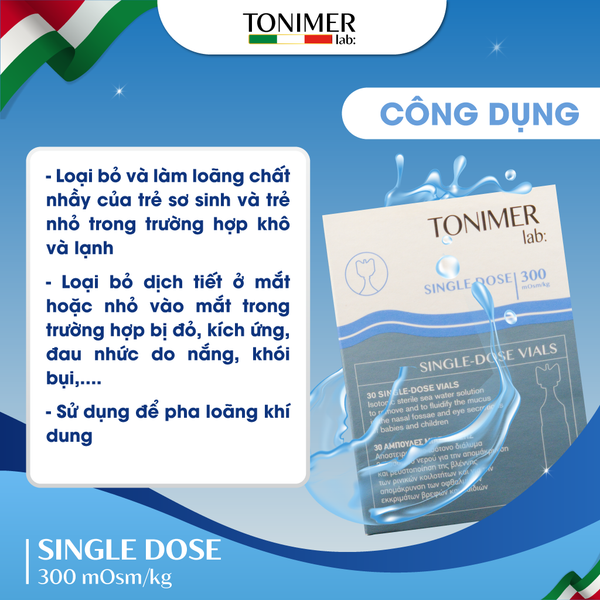 công dụng nhỏ mũi tonimer single dose