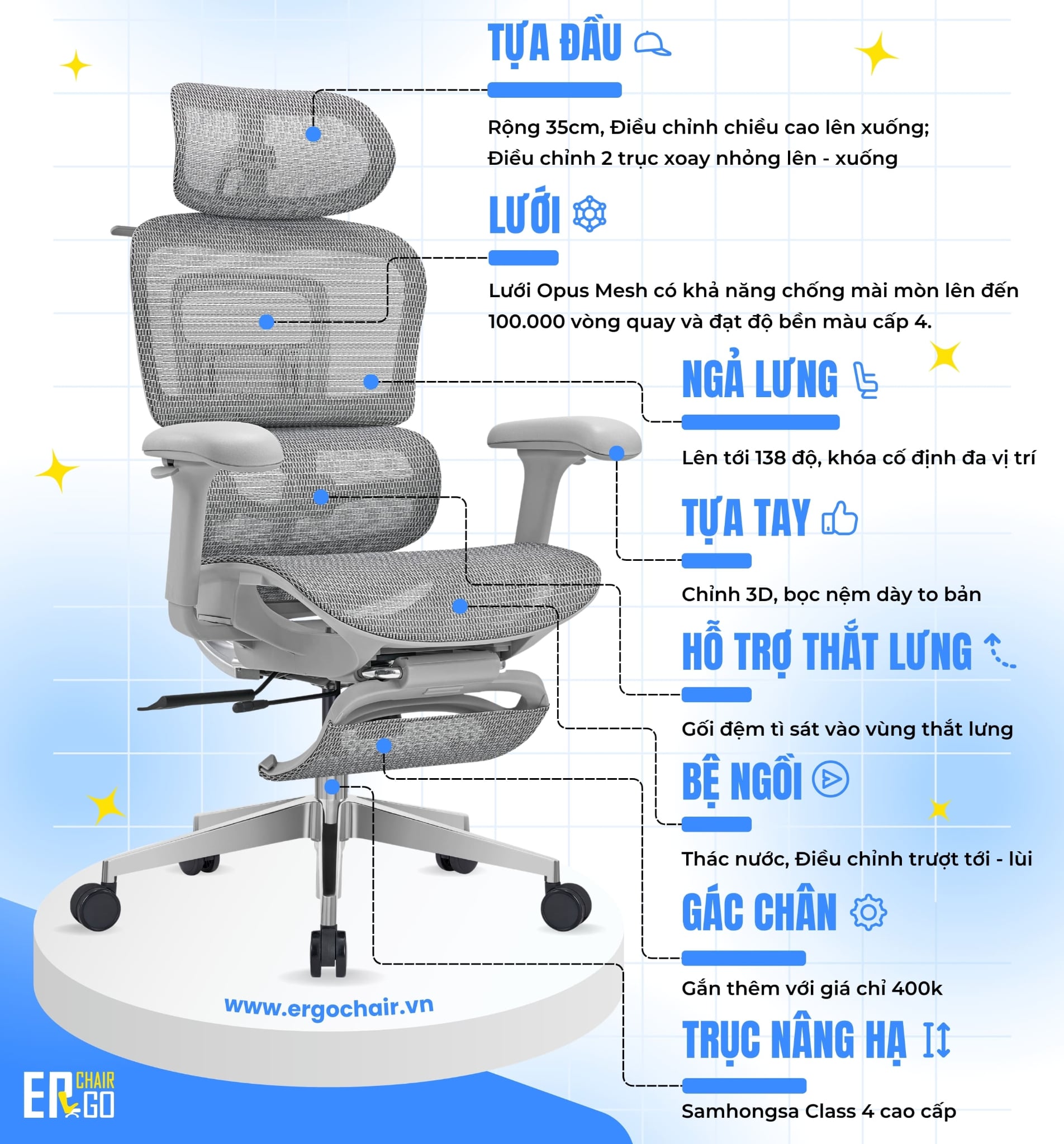 Ghế công thái học Upgen Opus Ergochair