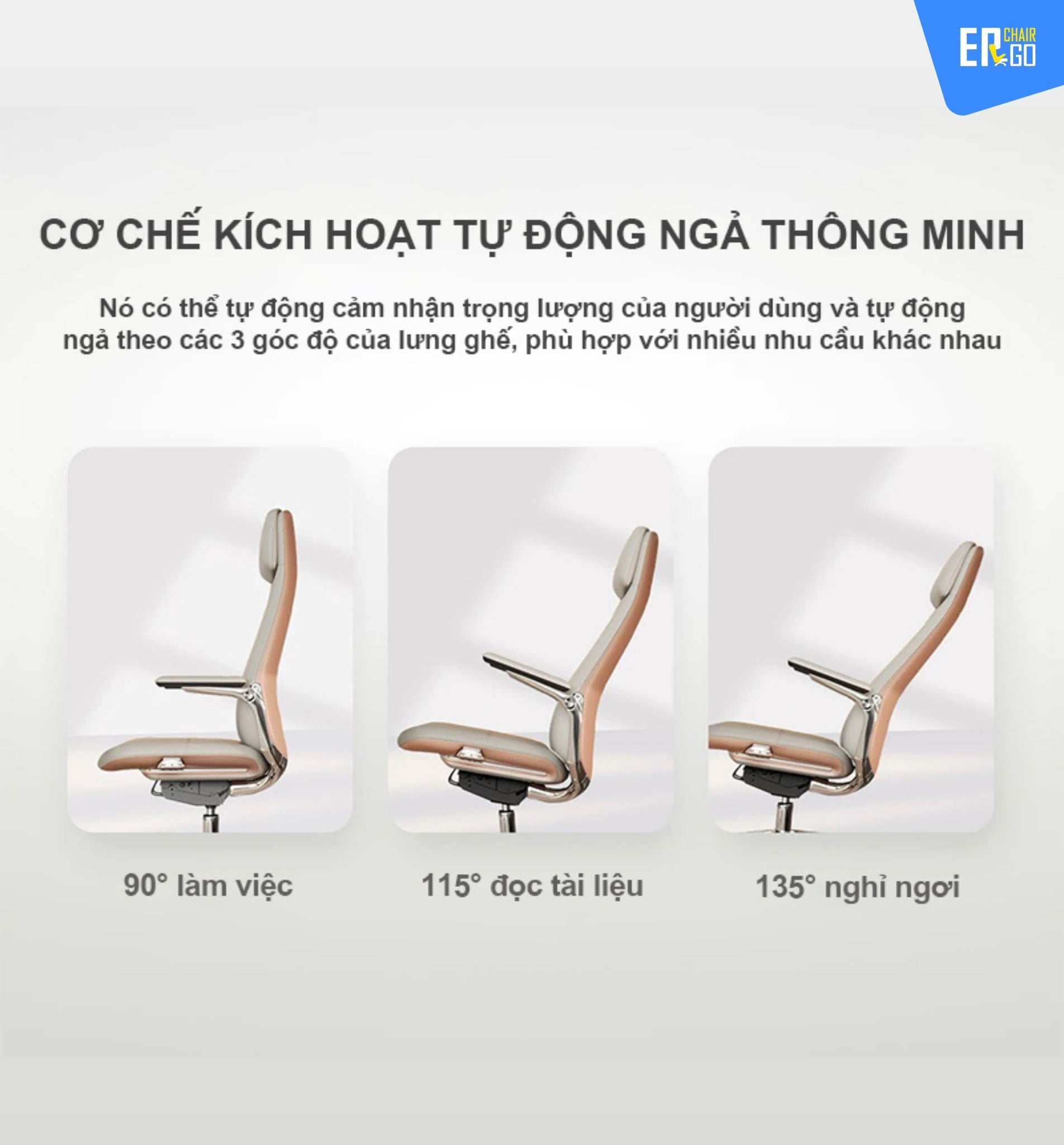 Ghế công thái học B-Chair BC-007F có Khung lưng hợp kim nhôm đúc liền khối, mặt trước bọc da Nappa, mặt sau bọc da PU, ngả 135° khóa 3 vị trí